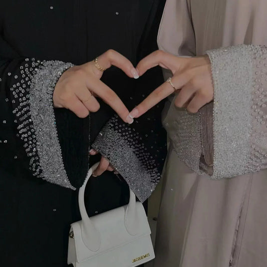 Diamonds Abaya Dubai Luxury Muslim Party Dress Kimono Abayas for Women Ramadan Eid Islamic Clothes Moroccan Kaftan Robe Musulman