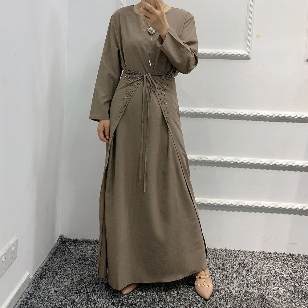 Open Abaya Dubai Turkey Islam Bangladesh Arabic Muslim Sets Hijab Prayer Long Dress For Women Robe Longue Kimono Femme Musulmane