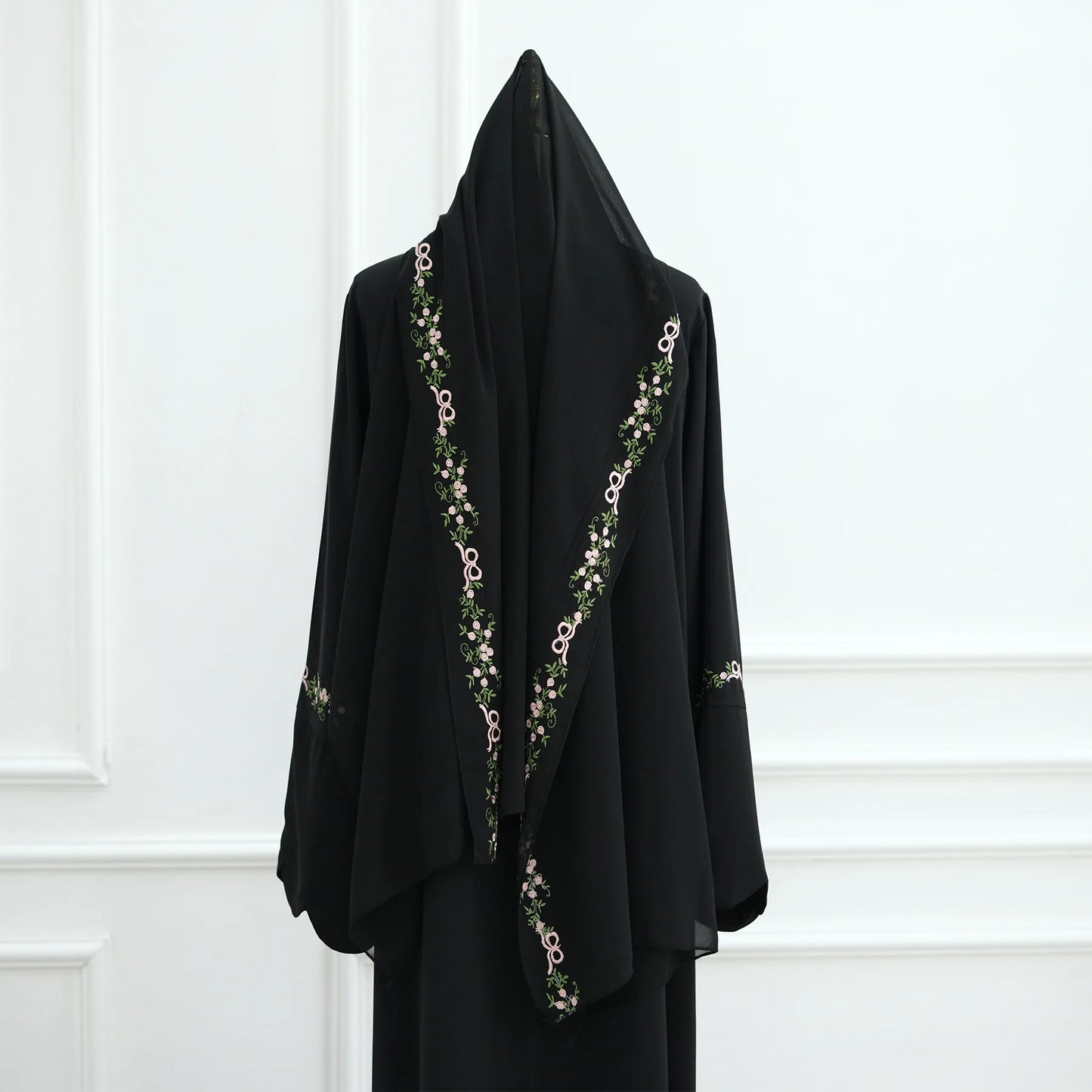 Uni 2025 Muslim Womens Clothing Nida Embroidery Abaya Dubai Cardigan Modest Abaya Womens Dresses with Matching Hjiab