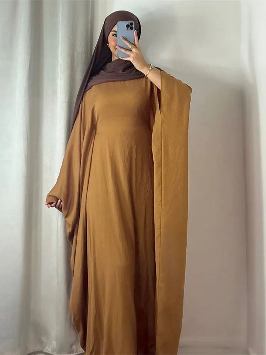 Soft Crepe Khimar Batwing Abaya Dubai