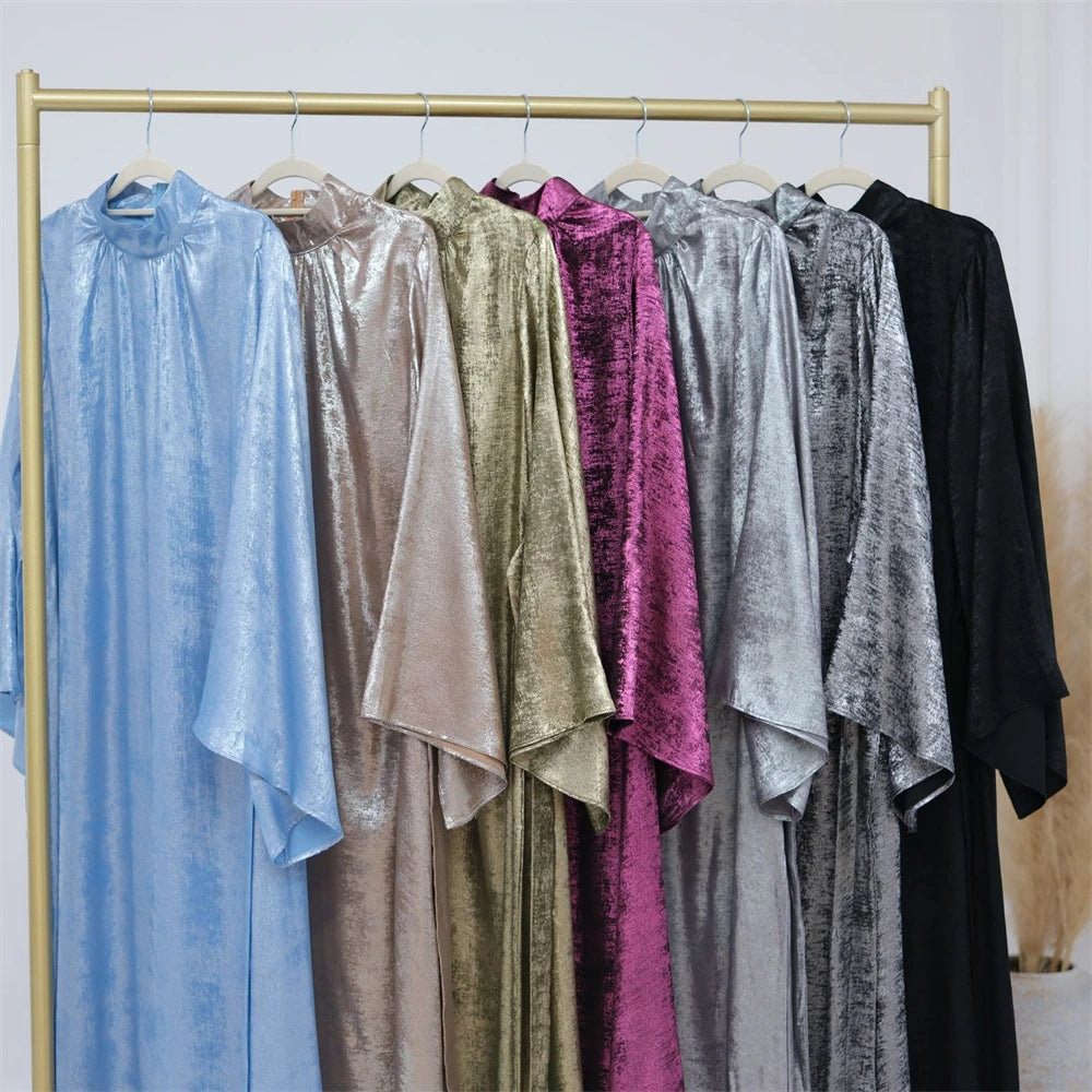 Fashion Satin Abaya Dubai Luxury 2024 Muslim Kaftan Dress Abayas For Women Kebaya Caftan Marocain Robe Femme Musulmane Vestidos