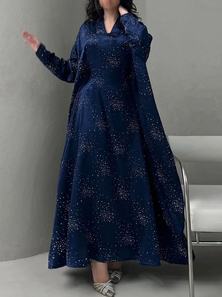 Women Ramadan Eid Arabic Dubai Abaya Luxury Muslim Fashion Hot Beading Long Dress Kaftan Robe Femme Islam Prayer Clothing Kebaya