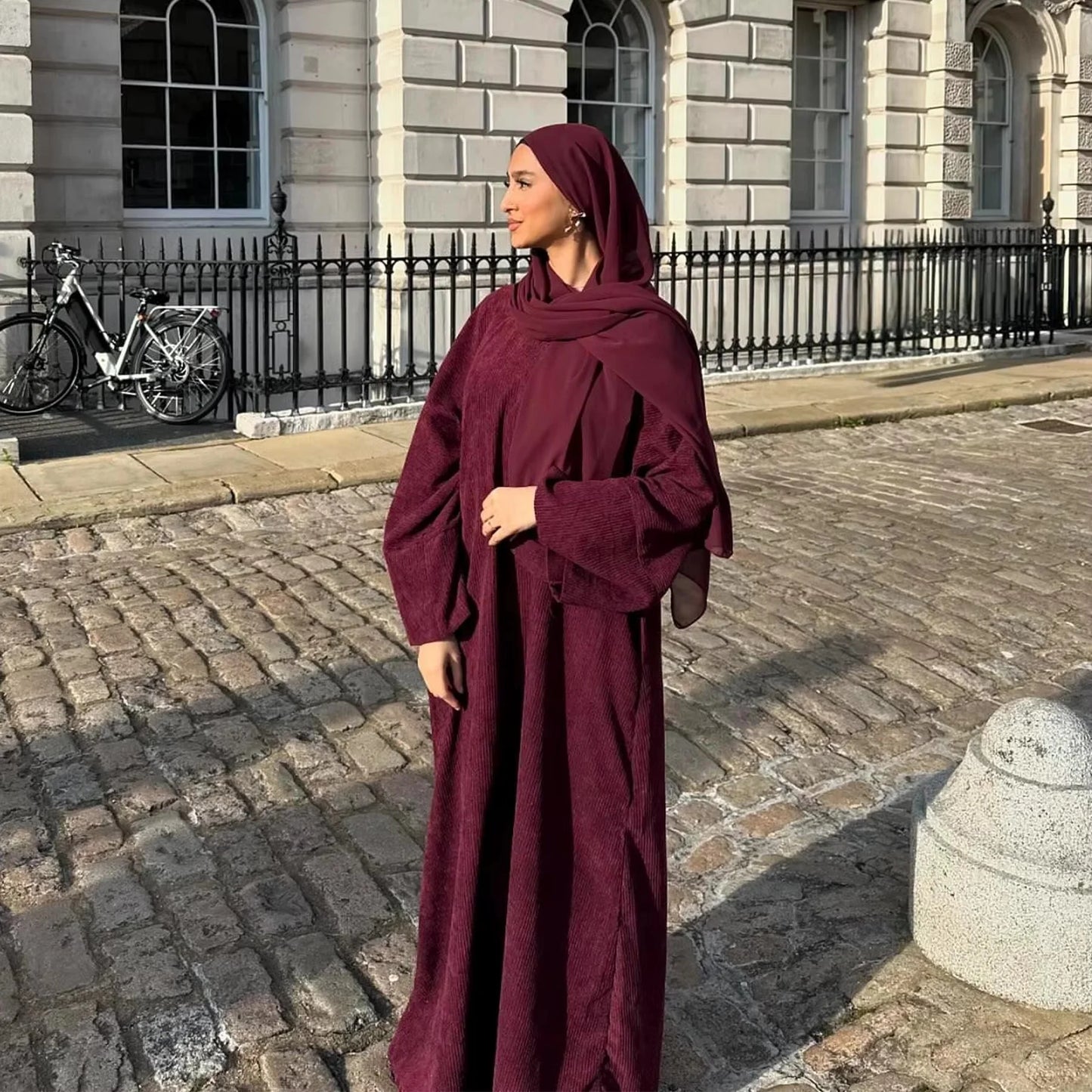 Closed Casual Abayas Corduroy Winter Abaya Eid 2025 Muslim Clothes Borkha For Muslim Women Moroccan Dresses Kaftan Caftan Femme