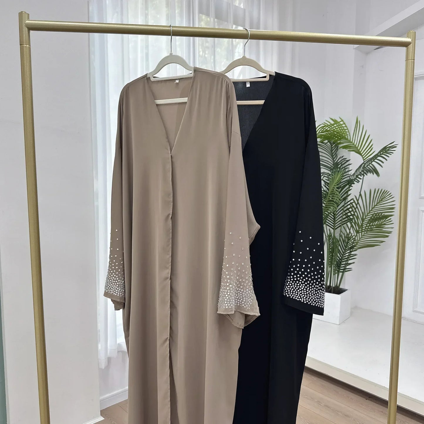 Diamonds Abaya Dubai Luxury Muslim Party Dress Kimono Abayas for Women Ramadan Eid Islamic Clothes Moroccan Kaftan Robe Musulman