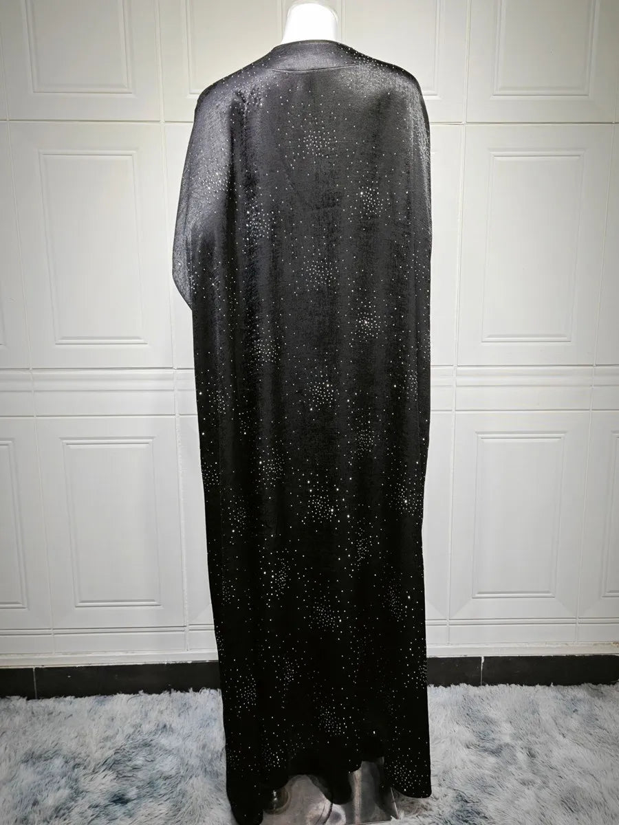 Women Ramadan Eid Arabic Dubai Abaya Luxury Muslim Fashion Hot Beading Long Dress Kaftan Robe Femme Islam Prayer Clothing Kebaya