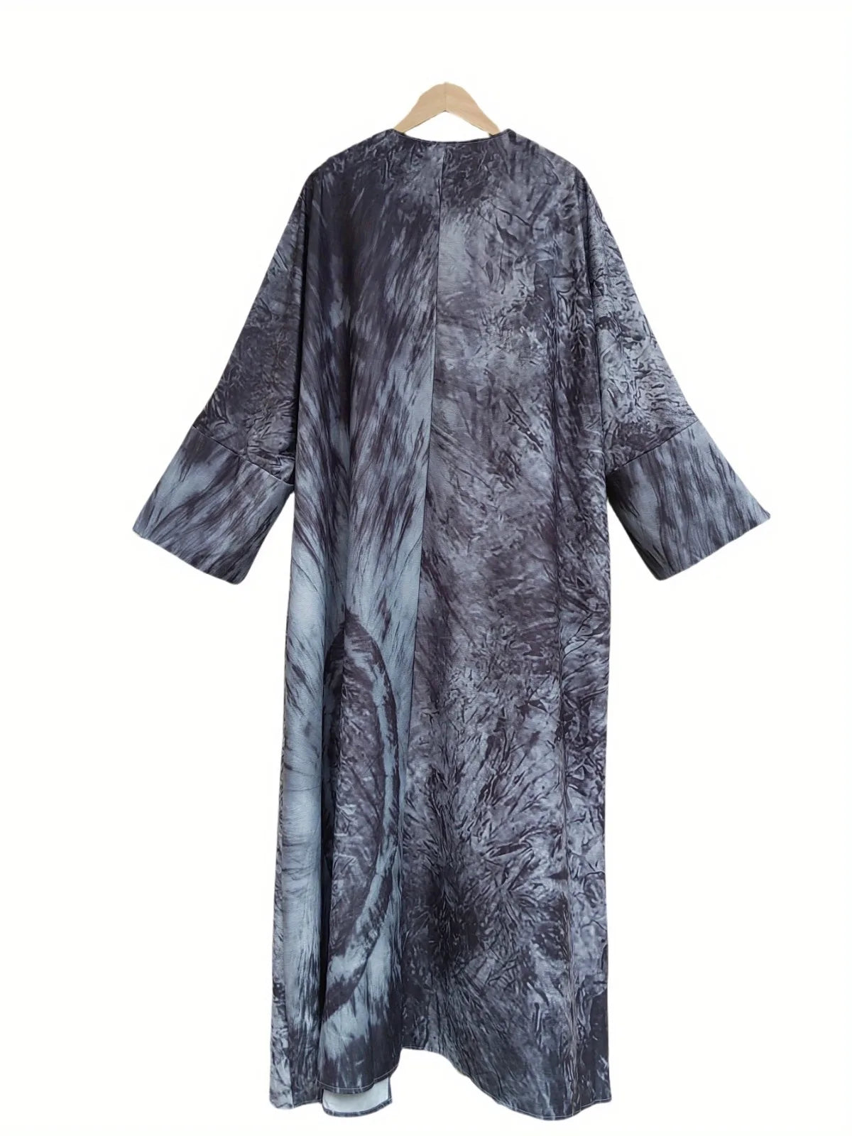 Middle Eastern Women Loose Tie Dye Abayas Lace Up Kaftan Arabian Maxi Dresses Full Sleeve Open Front Abaya Jilbabs Without Hajib