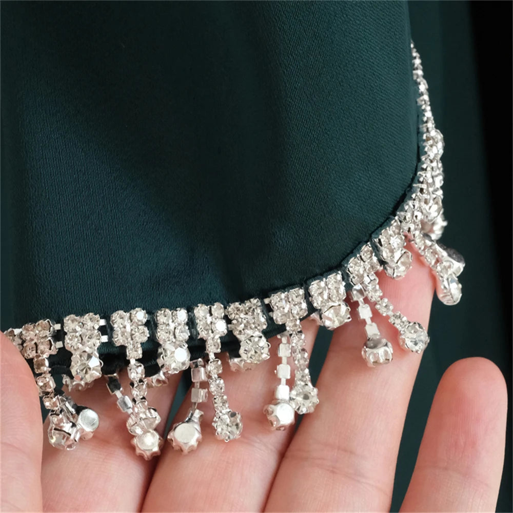 Eid Ramadan Satin Open Abaya Kimono 2 Piece Sets Muslim Women Dresses Turkey Arabic Kaftan Party Dubai Abayas Gown Outfit Caftan