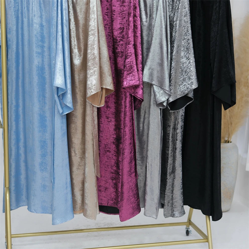 Fashion Satin Abaya Dubai Luxury 2024 Muslim Kaftan Dress Abayas For Women Kebaya Caftan Marocain Robe Femme Musulmane Vestidos