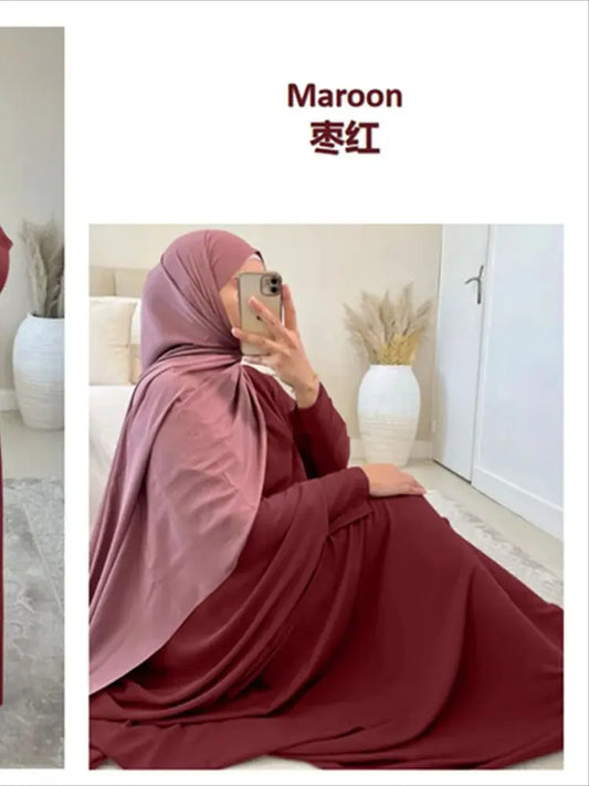 Plain Modest Khimar Abaya Dubai 2024