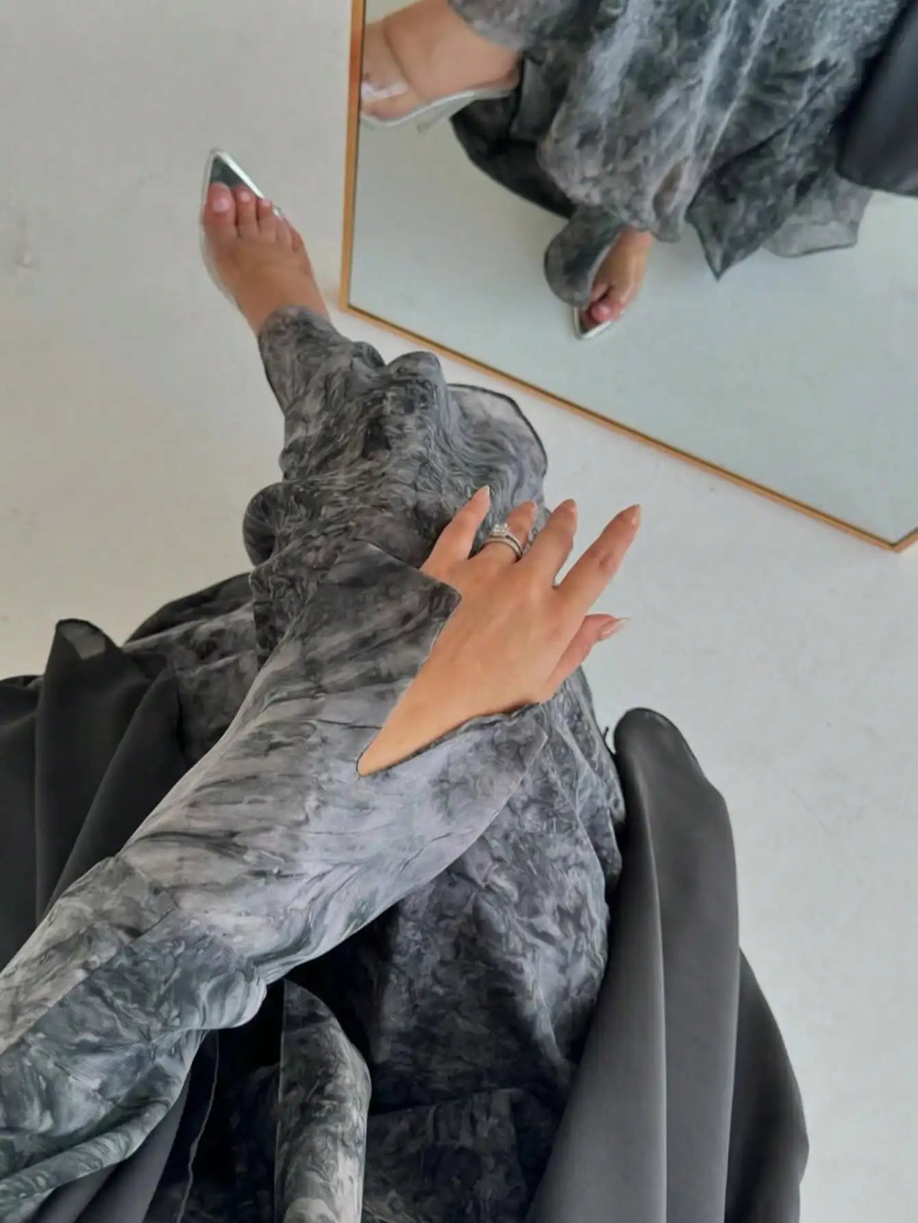 Middle Eastern Women Loose Tie Dye Abayas Lace Up Kaftan Arabian Maxi Dresses Full Sleeve Open Front Abaya Jilbabs Without Hajib